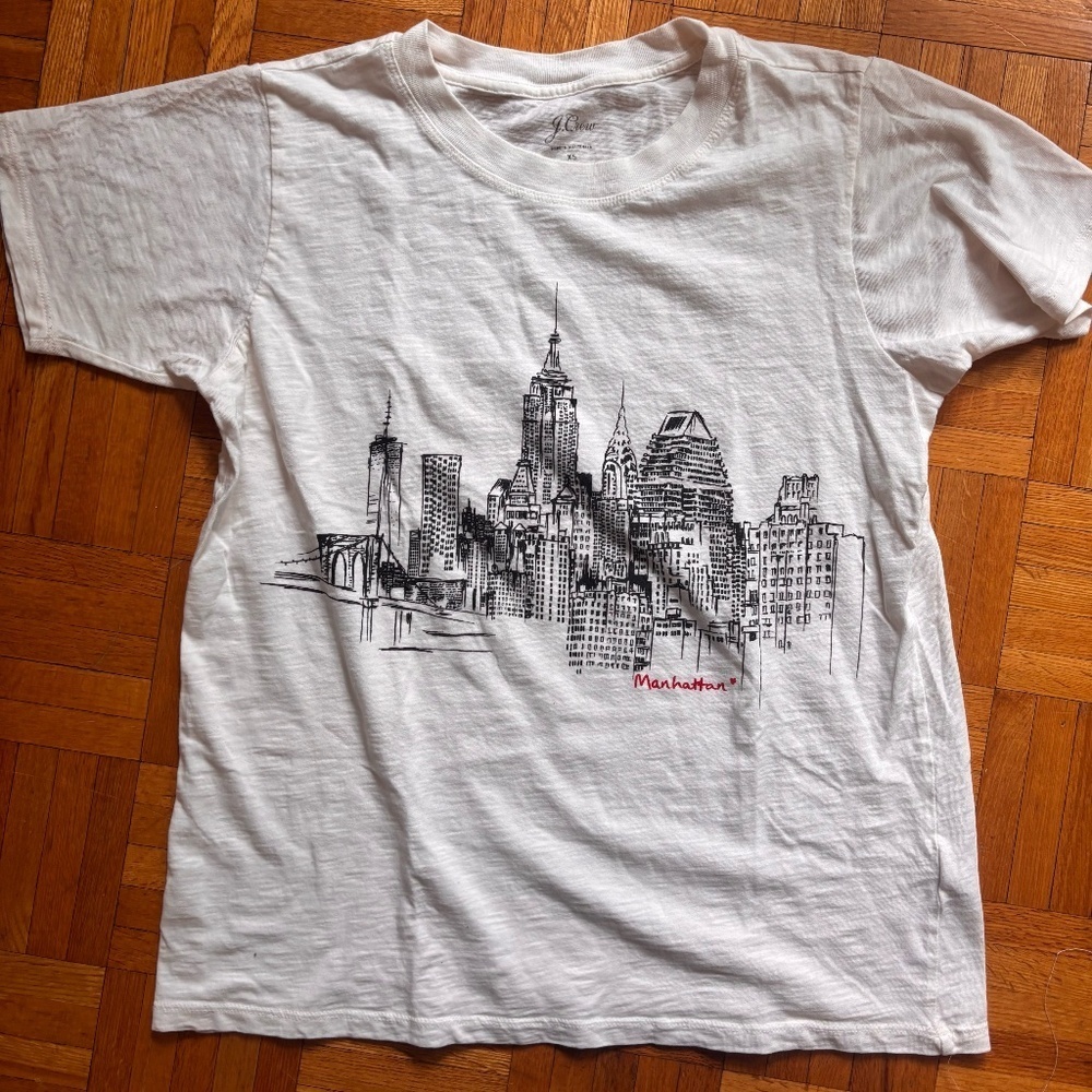 J.Crew Manhattan tshirt perfect donation classic white J.Crew ceethru shirt -